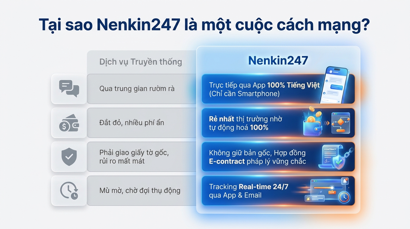 So sánh dịch vụ hoàn Nenkin truyền thống và Nenkin247